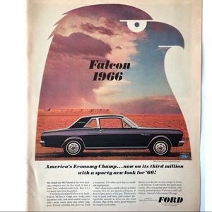 1960s FORD FALCON Advertisement Wall Art Americana 1996 Hard Top Ford Falcon